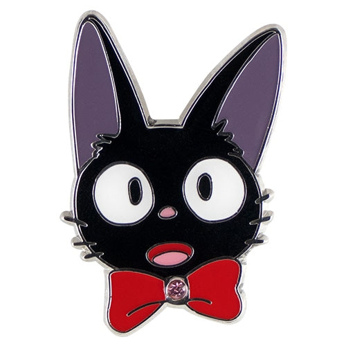 Jiji Ki pin badge front view with Jiji cat design